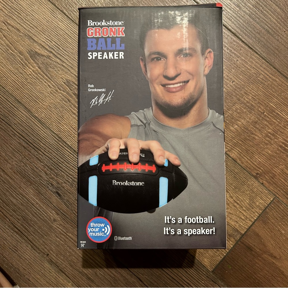 Brookstone Black Gronk Ball Football Bluetooth Light Up Speaker